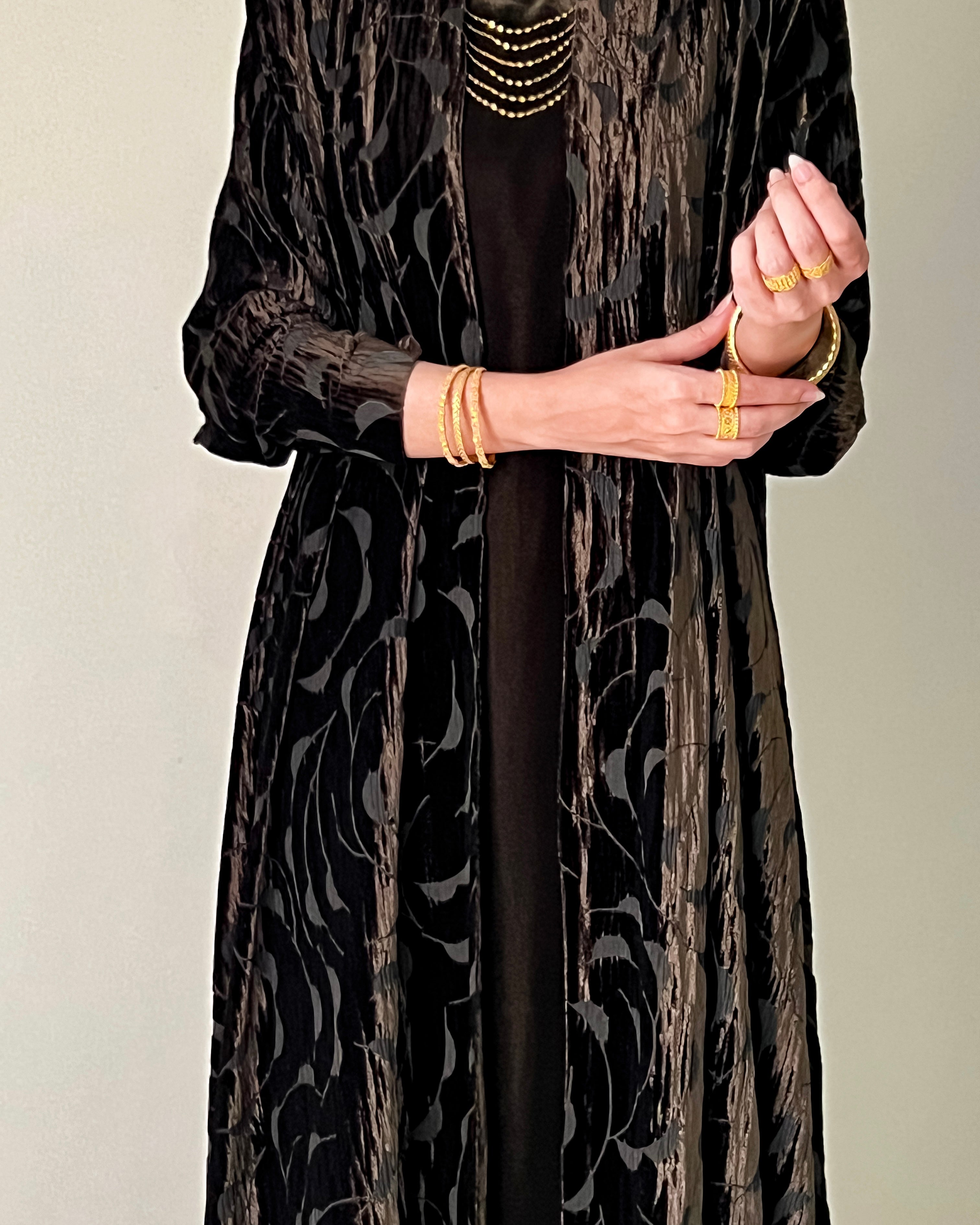 Velvet set abaya