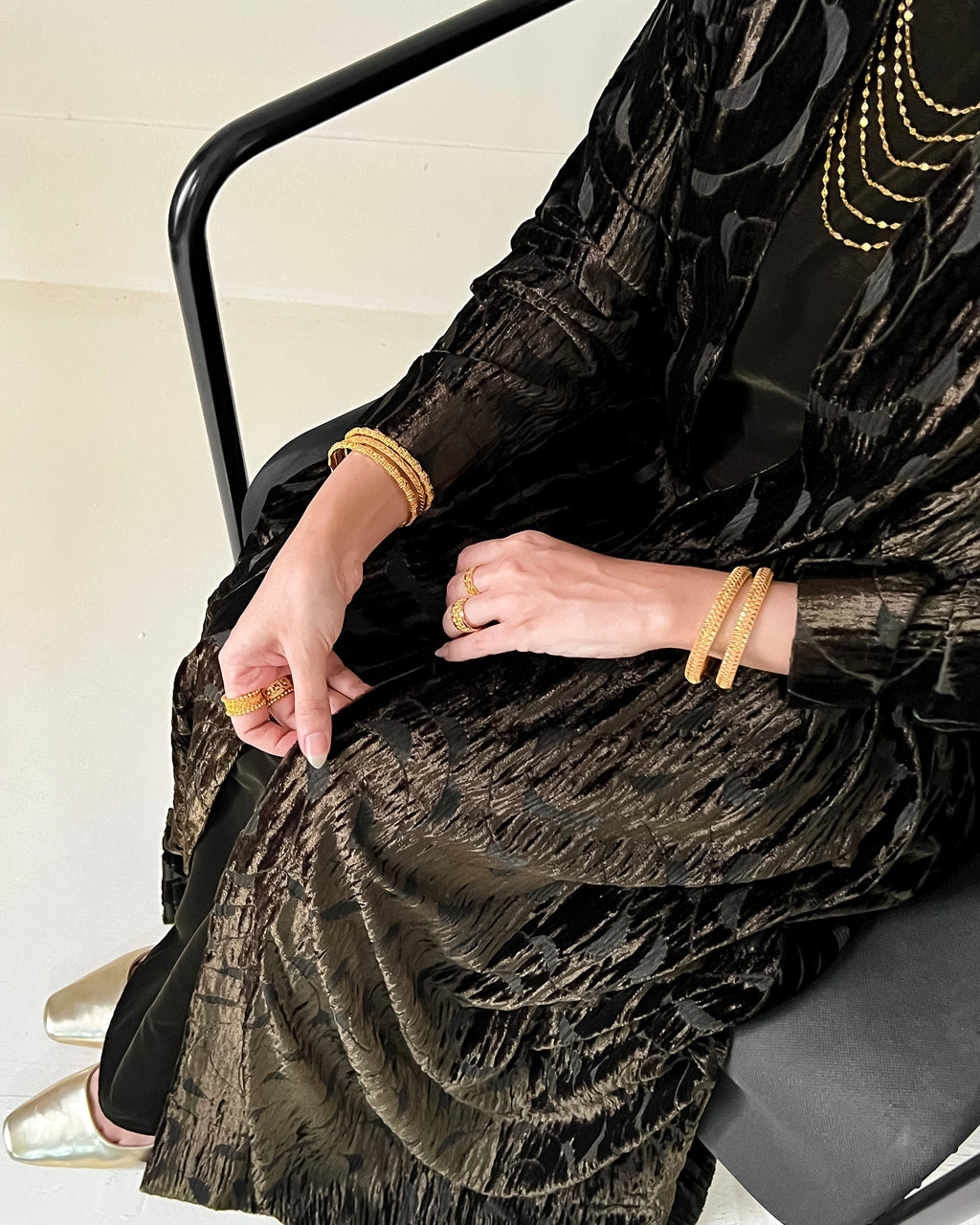 Velvet set abaya