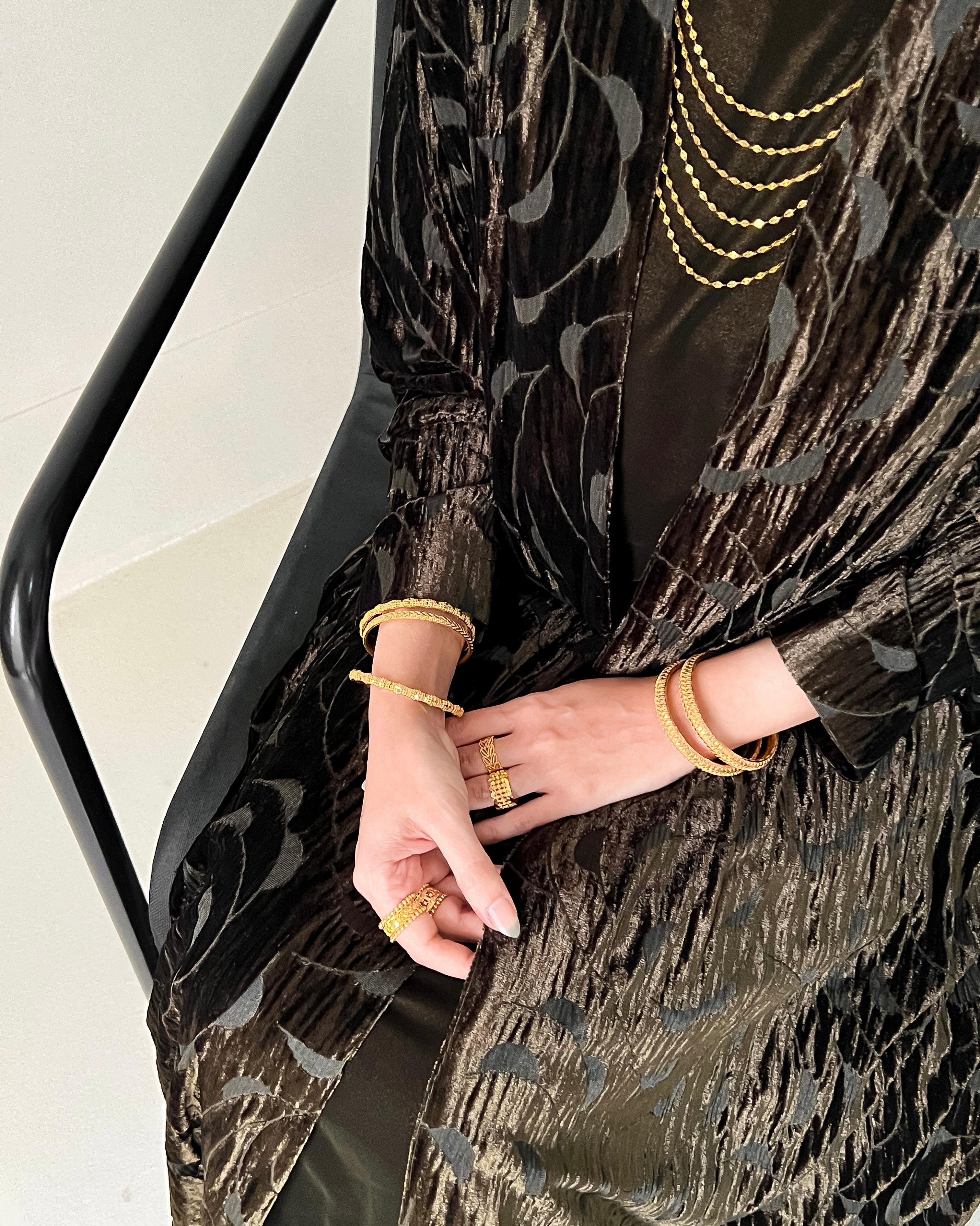 Velvet set abaya
