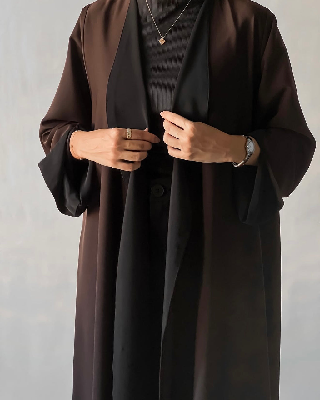 Double face crepe abaya