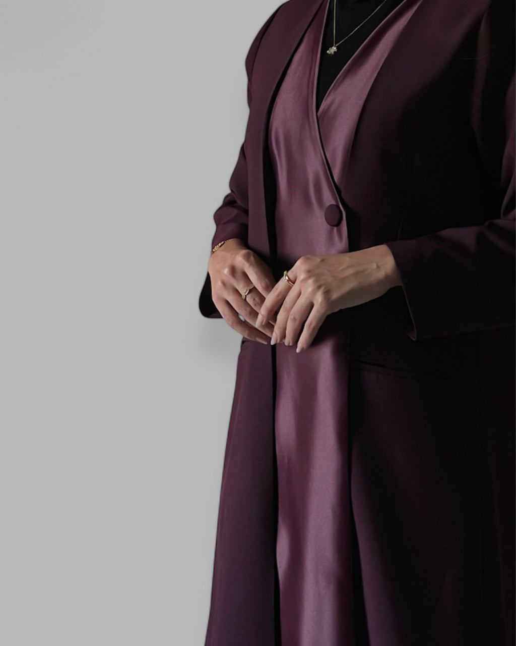 Crepe blazer abaya
