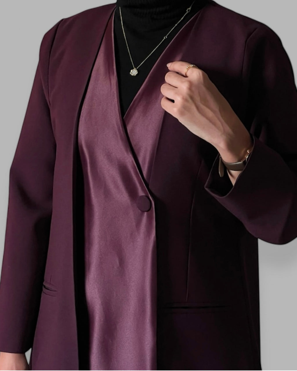 Crepe blazer abaya