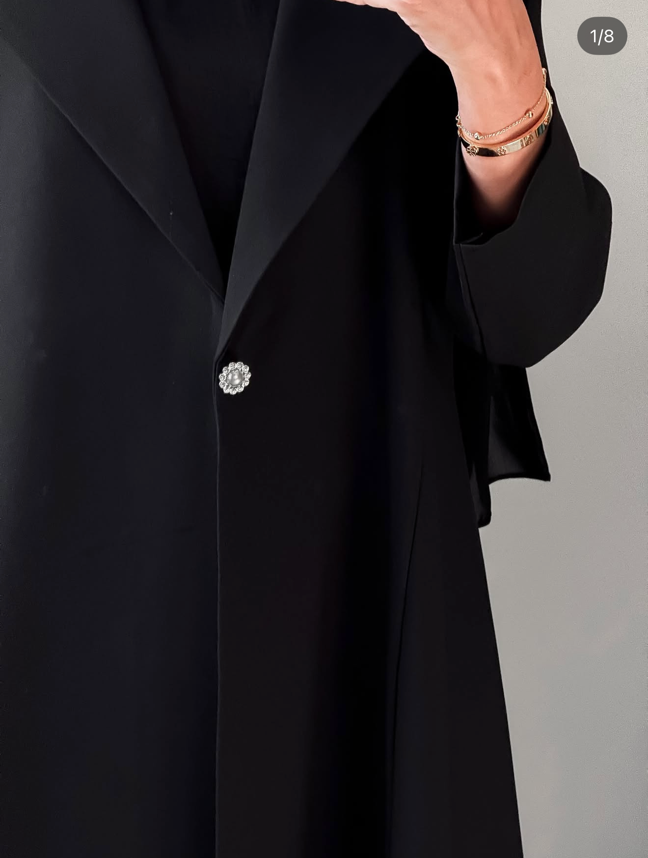 Blazer cut abaya with pearl button