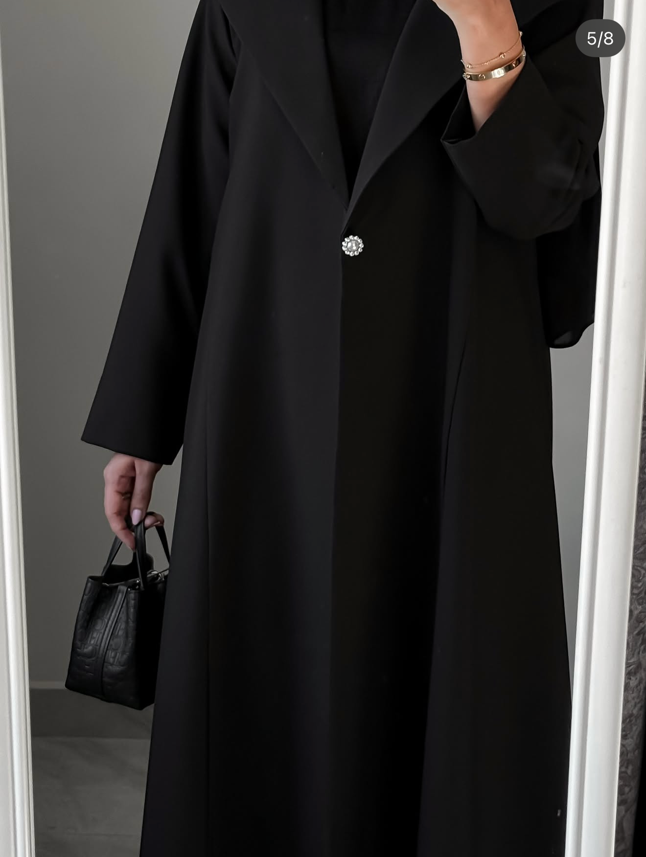 Blazer cut abaya with pearl button
