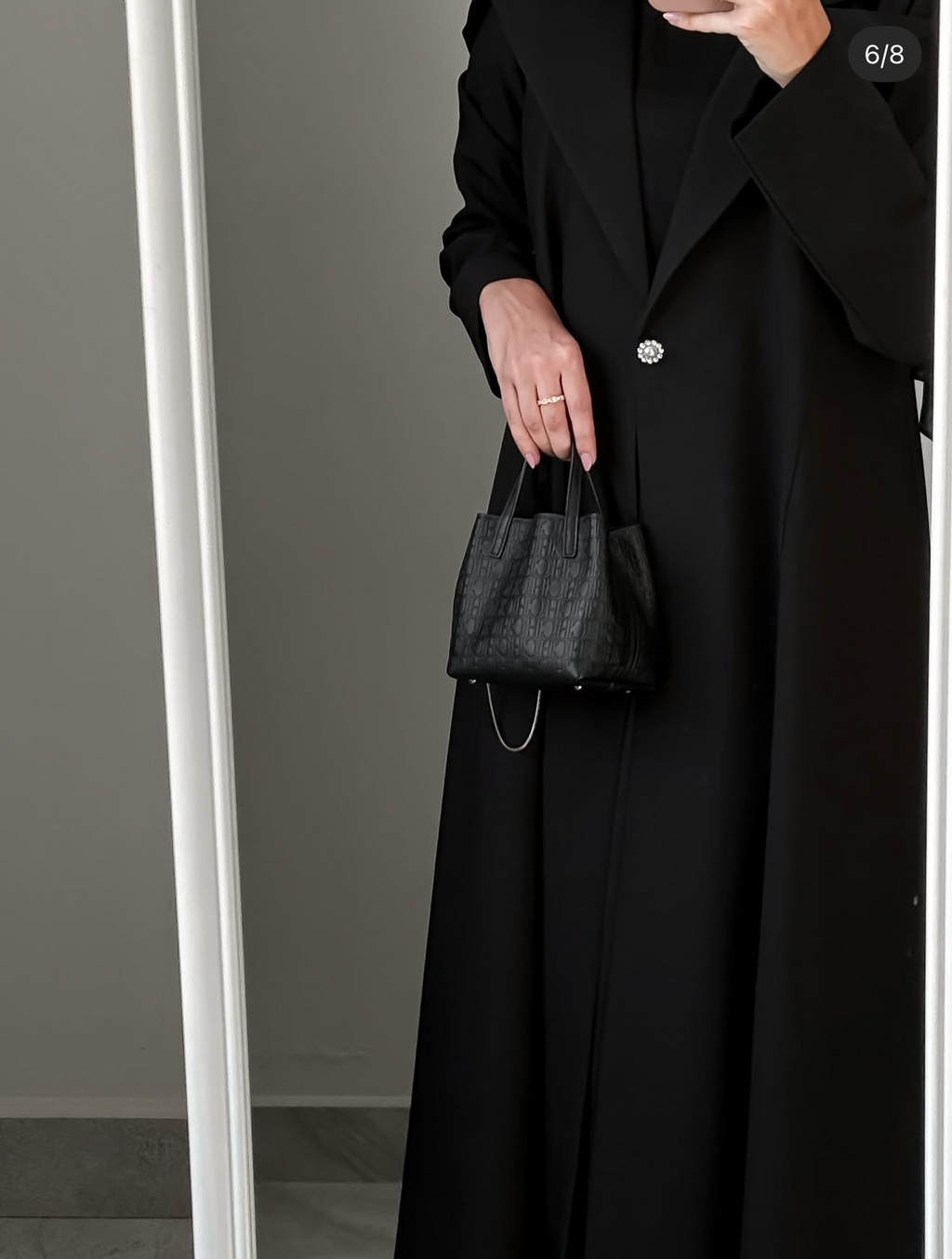 Blazer cut abaya with pearl button