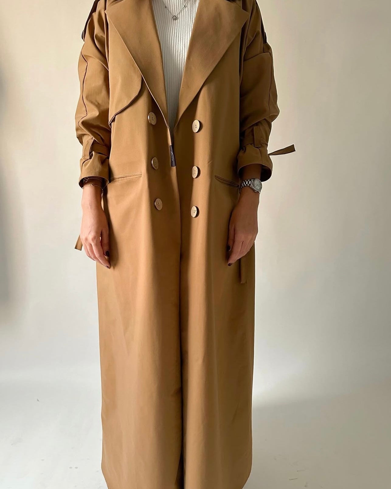 Trench coat cut abaya