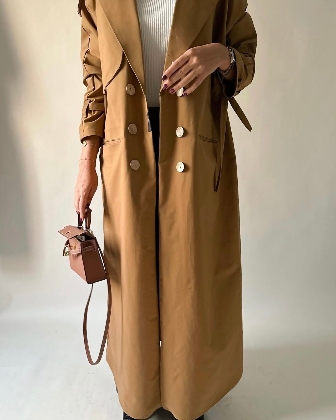 Trench coat cut abaya